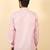 foil printed pink roll-up sleeves short kurta