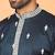 ethnic cotton silk mirror work with floral embroidered detail daman work navy blue kurta