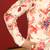 cotton silk floral printed anchor neck work cream kurta