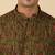 olive green paisley  cotton short kurta