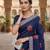 women's  silk blend with zari embroidery party wear saree