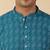  cotton teal blue short kurta