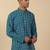  cotton teal blue short kurta