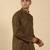 olive green paisley  cotton short kurta