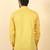 foil printed yellow roll-up sleeves short kurta