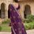 women's  silk blend with zari embroidery party wear saree