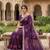 women's  silk blend with zari embroidery party wear saree