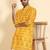 cotton blend ethnic motifs printed mustard kurta