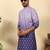 ombre printed mandarin collar straight mauve kurta 