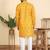 cotton blend ethnic motifs printed mustard kurta