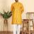 cotton blend ethnic motifs printed mustard kurta