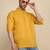 cotton blend solid mustard short kurta