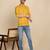 cotton blend solid mustard short kurta