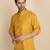 cotton blend solid mustard short kurta