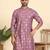 cotton silk printed mauve knee length kurta