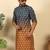 ombre printed mandarin collar straight mustard kurta 
