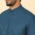 cotton blend solid denim blue short kurta