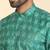 cotton blend ethnic motifs printed teal green kurta