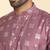 cotton silk printed mauve knee length kurta