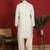 cotton silk printed cream knee length kurta