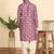 cotton silk printed mauve knee length kurta