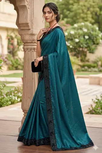 women's rangoli silk saree with detachable sleeve fancy saree