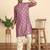 cotton silk printed mauve knee length kurta