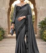  women's rangoli silk saree with detachable sleeve fancy saree