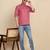 cotton blend solid coral short kurta