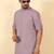 cotton blend solid mauve short kurta