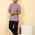 cotton blend solid mauve short kurta