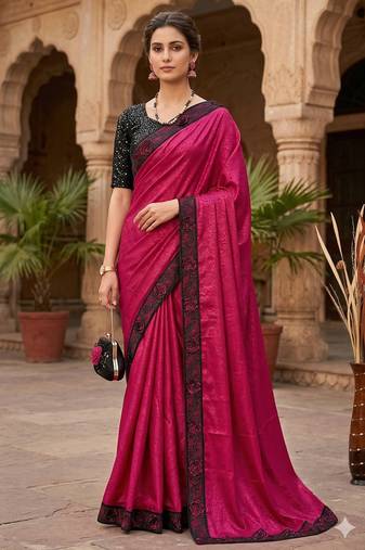 women's rangoli silk blend saree with detachable sleeve fancy saree