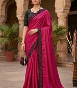 women's rangoli silk blend saree with detachable sleeve fancy saree