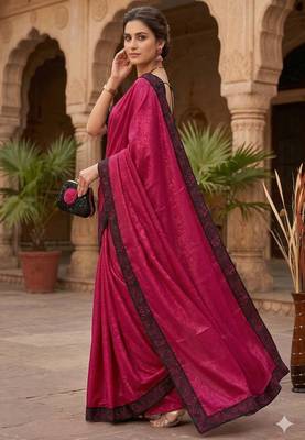 women's rangoli silk blend saree with detachable sleeve fancy saree 2