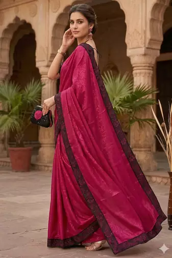 women's rangoli silk blend saree with detachable sleeve fancy saree