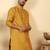 silk blend jacquard paisley mustard kurta