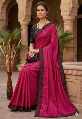 women's rangoli silk blend saree with detachable sleeve fancy saree 5