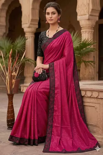 women's rangoli silk blend saree with detachable sleeve fancy saree