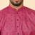 cotton blend floral printed pink roll-up sleeves short kurta