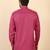 cotton blend floral printed pink roll-up sleeves short kurta