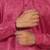 cotton blend floral printed pink roll-up sleeves short kurta
