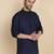 cotton blend solid black short kurta