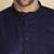 cotton blend solid navy blue short kurta