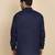 cotton blend solid navy blue short kurta