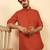 cotton blend solid orange short kurta