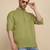 cotton blend solid green short kurta