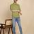 cotton blend solid green short kurta