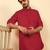 cotton blend solid red short kurta