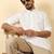 cotton blend solid white short kurta