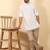 cotton blend solid white short kurta